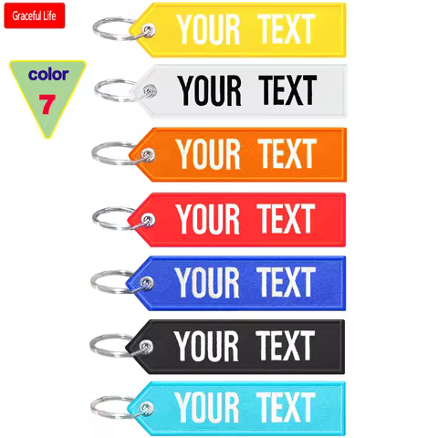 Personality Name Patch Embroidery Key Chain Tag for Motorcycles Scooters and Cars Aviation Bag Custo
