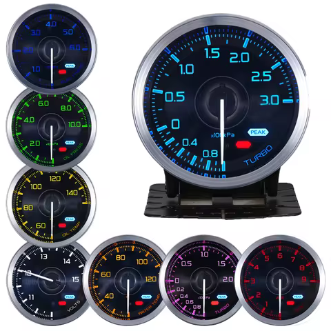 HA Accessories 60mm Auto Gauge Meter 7Color Defi Advance A1 Oil Pressure Turbo Boost EGT Exhaust Tem