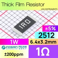 1R 2512 1W ±5% SMD Thick Film Resistor 1R0 FOJAN FRC2512J1R0TS