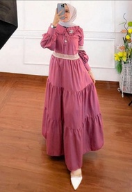 Zaskia midi Dress / Zaskia Maxy / Gamis Rayon Premium / Dress Rayon / Gamis Zaskia / Gamis Rayon