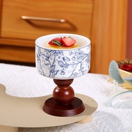 French Retro High-End Feel Goblet Blue floral goblet Dessert Cup Coffee Cup Candle Holder Cup Aromat