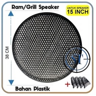 15" Inch Plastic Speaker Ram 15" Round Plastic Speaker Grill Cover 15inch Protective Net Speaker Cov