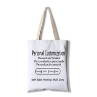 Personal Custom Tote Bag Shopping Add Your Text Print Original Design Unisex Fashion Travel Canvas Shoulder Bags Outdoor Leisure