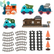 Electric Train Toy Set Battery Operated Cartoon Track Train Toy with Light and Sound Easy Assembly S