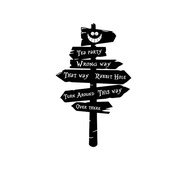 hot sale Road Sign In Wonderland Wall Stickers For Kids Bedroom Decor Rabbit Hole Vinyl Wall Decal W