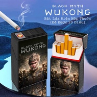 BẬT LỬA ĐIỆN HỘP THUỐC 2IN1 HÌNH WUKONG (BLACK MYTH: WUKONG) (ĐỂ ĐƯỢC 20 ĐIẾU THUỐC) (FULLBOX) - (SẠ