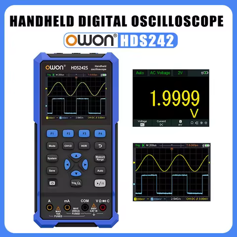 OWON HDS242 HDS242S Digital Oscilloscope 250MS / S 8-Bit 40MHz Bandwidth 2CH + 1CH Generator True RM