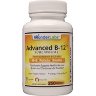 Wonder Laboratories Under Tongue Vitamin B12 (1,000mcg), B6 (5mg), Folic Acid (400mcg) and Biotin (2