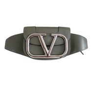 全新正版VALENTINO 軍綠色牛皮超大LOGO腰包手袋 法國奢侈品牌