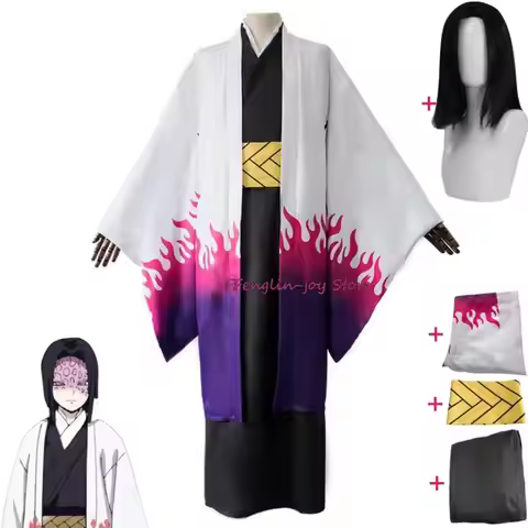 Anime Ubuyashiki Kagaya Cosplay Costume Wig Kisatsutai Kimono Uniform Halloween Role Play Suit