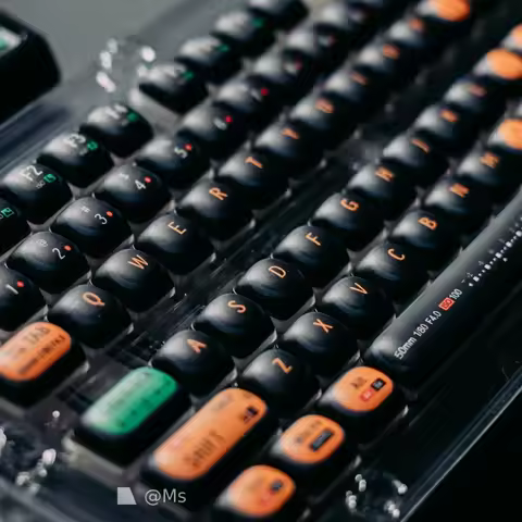 Camera Keycap Black Simple Style Rounded Retro Color Keycaps For Aula 75/99 Keyboard Keycaps Mog Hei