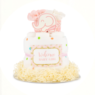 ของขวัญเยี่ยมคลอด เซตผ้าอ้อมสาลูใยไผ่ Diaper Cake ผูกโบว์ เขียนการ์ดฟรี - Nappi Baby