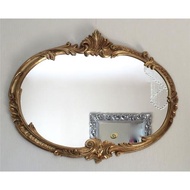 歐式復古玄關衛生間鏡子壁掛美法式化妝鏡北歐網紅古典雕花化妝鏡