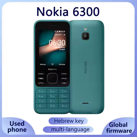 Nokia 6300 4G Feature Phone 2.4 Inch screen Dual SIM KaiOS Wifi Bluetooth Mobile with Hebrew key lon