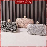 AOTO Stylish Rhinestones Embellished Purse Lightweight Polyester Handbag For Event