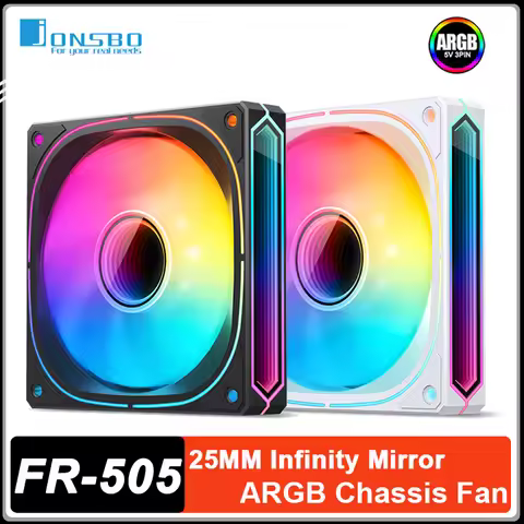 JONSBO FR-505 Case Fan 5V 3PIN ARGB Infinity Mirror Series 4PIN PWM Quiet CPU Cooling Fan