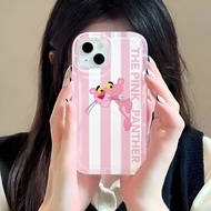 Photo frame airbag case for iphone 14promax 11 13 12 7Plus X XS Max cute striped Pink Panther cover