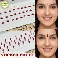 Pottu Sticker Bindi Long Pottu Sun Snake Sunrise Pottu Sticker Pottu Sticker Bindi Black Maroon