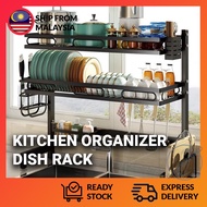 Rak Pinggan Dish Rack Stainless Steel Space Saving Kitchen Organizer Kitchen Rak Sinki Dish Drainer 