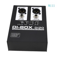 Will 2Channel Active DI BOX Balanced Output for Musician Professional DIRECT Box