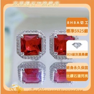 New Style Fashion Swarovski Same Style 1ct Pigeon Blood Red Earrings High Carbon Diamond Retro s Ste