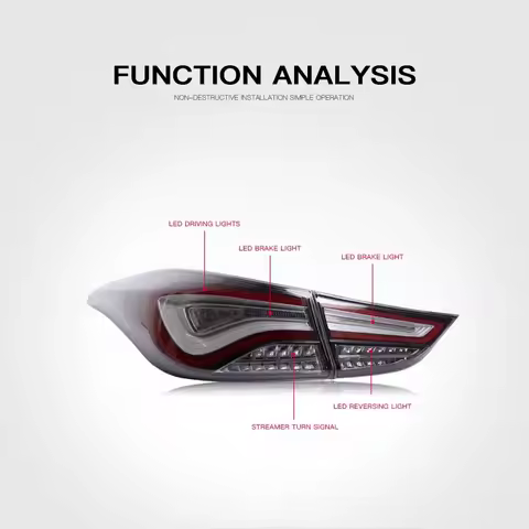 For Hyundai Avante I35 Elantra MD 2011-2016 Car Accessories Animation LED Trailer Lights Tail Lamp R