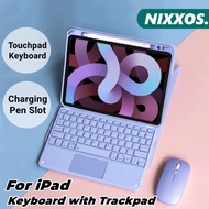 NIXXOS For iPad 10th Gen Case with Touchpad Keyboard Wireless Charging Pen Slot Smart Touchpad For 10.2'' iPad 7th/8th/9th Gen 2020/2021/2022 iPad Pro 11''
