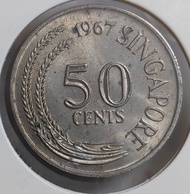 1967 Singapore 50 cents first series coin