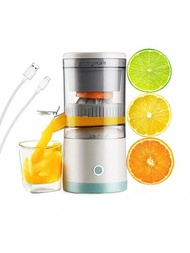 1入充電式柑橘果汁機-可攜式果汁機,帶有usb和清潔刷,適用於柳橙、檸檬、西柚