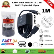 (1 Jar Contains 15 Pcs) Vibox USB-C To C 8A 80W Data Cable CC-805 Data Cable C to C Jar [RSJ]