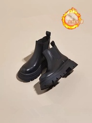 Chelsea Boots Womens Autumn Winter Waterproof Platform Short Boots Warm Fleece Lined Martin Boots Br