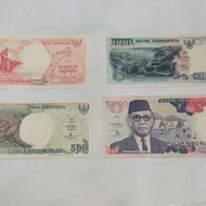Uang kertas lama Indo set 4pcs