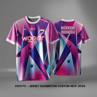 Unisex Custom Name Badminton Jersey Size XS-6XL