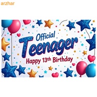 Official Teenager 13th Birthday Door Banner , Happy 13th Birthday Star Balloon Heart Print Door Cove