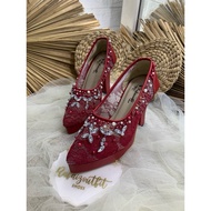 Alyssa Maroon Party Shoes 10cm