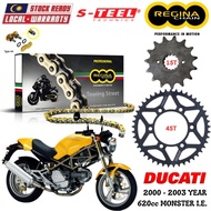 DUCATI 620cc MONSTER I.E. Full Set Regina TOURING STREET Chain 520 ZRT Steel Sprocket Sets