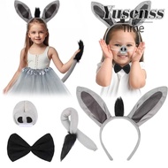 YUSENSS 4PCS Donkey Costume Set, Tail Nose Bow Tie Donkey Headband, Fashion Animal Funny Donkey Ears