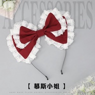 Handmade Small Hairpin Accessories Hair Accessories Bow lolita Japanese Girl Headwear Lace lolita He