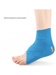 預切割肌肉貼片，適用於腳踝形狀的彈性繃帶，籃球足球滑板運動腳踝保護肌肉貼片