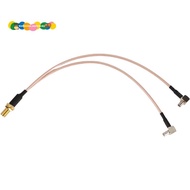 8 inch SMA Female to Y type 2 X TS9 Angle Male Connector Splitter Combiner Cable,gold&silver