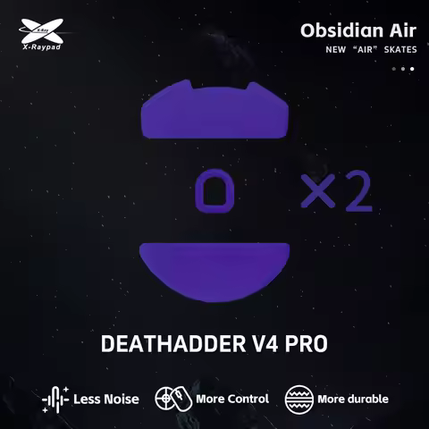 X-Raypad Obsidian Air Mouse Skates for Razer DeathAdder V4 Pro – Quiet & Control