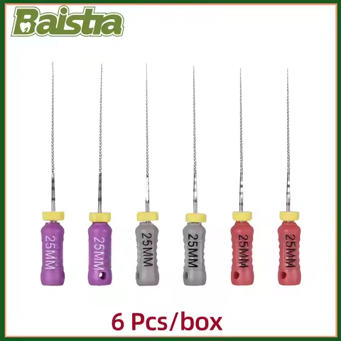 6 Pieces/Set BAISTRA Dental Endo C File Hand Held Use 25mm Endo Files for Root Canal Treatment Stain