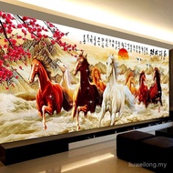 Point 5d Diamond Painting Landscape Eight Horses Picture Cross Stitch 2025 Full Diamond New Style Ma