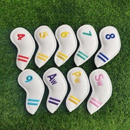 9pcs/set Iron pole cover Golf Putter Accessories 4-9PSA Embroidery Golf Training Equipment With Numb