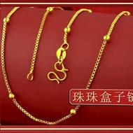 สร้อยคอทองแท้ VFDRT ทอง AU999ผู้หญิงสร้อยคอผู้หญิง24K 999โซ่คลื่นน้ำโซ่ไหปลาร้ากำไลข้อมือลายเชือกบิด