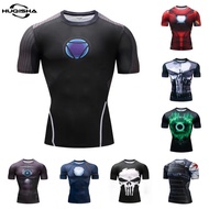 Superhero Ironman T Shirt For Men Compression GYM Sportswear Jersey Quick Dry Men Tshirt