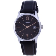 [𝐏𝐎𝐖𝐄𝐑𝐌𝐀𝐓𝐈𝐂] Casio MTP-V002L-1B3 MTPV002L-1B3 Standard Analog Black Leather Strap Men's Dress Watch