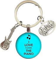 Creative / Musical Instrument Clarinet Guitar Flute Violin Music Note Keychain Pendant Key Chain Mus