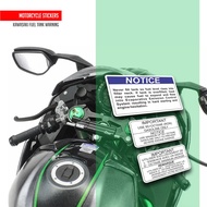Warning Sticker Warning Fuel Tank Kawasaki Ninja Big Bike ZX6 ZX10 H2 H2R ER6