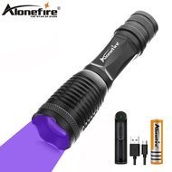 Alonefire E007UV Zoom UV Light Flashlight 395nm Fluorescent Counterfeit Currency Check Is Suitable F